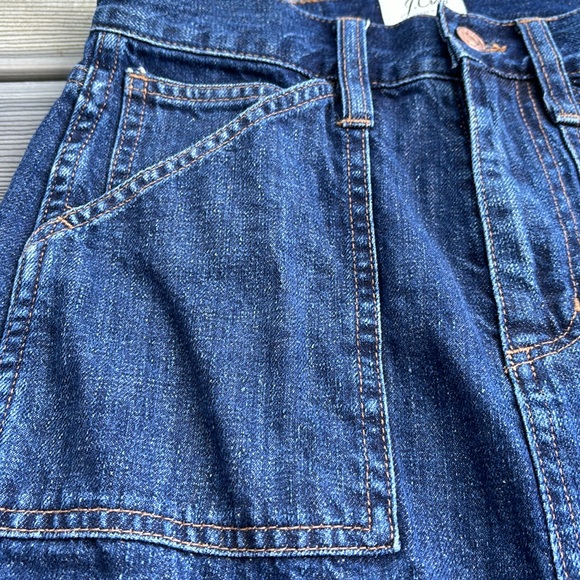 JCrew denim skirt, pencil, slit in front, midi, dark wash, size 24 - Picture 2 of 9